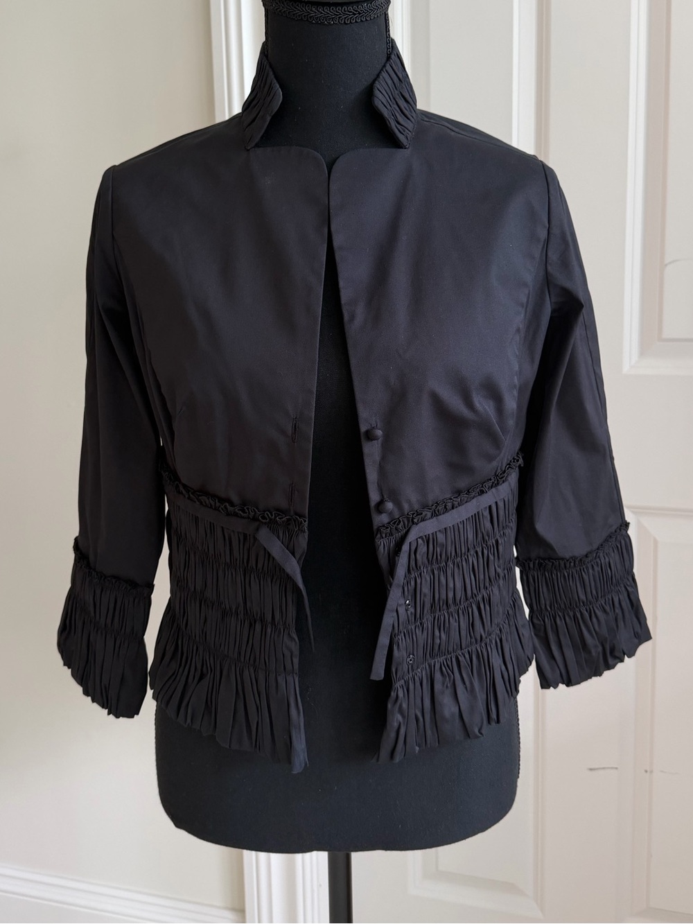 Per Se Ruched Jacket, Black, size US 0